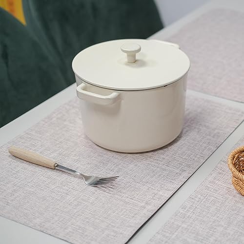 Miniatura 4 de Juego de 4 manteles individuales de cuero, resistentes al calor, impermeables, lavables, antideslizantes, de poliuretano para decoración de mesa de