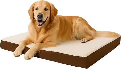Miniatura 11 de PETMAKER - Cama ortopédica para perros, alfombrilla de espuma viscoelástica de 2 capas con funda Sherpa lavable a máquina, cama para mascotas de 30