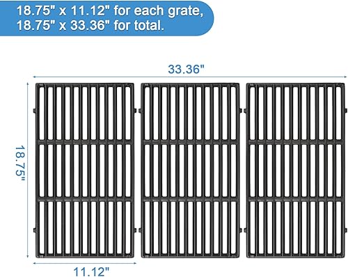 Miniatura 2 de Rejillas de parrilla para Weber Genesis II - GS4 Rejilla de cocción de repuesto para Weber 66089 66097, hierro fundido, 18.75"