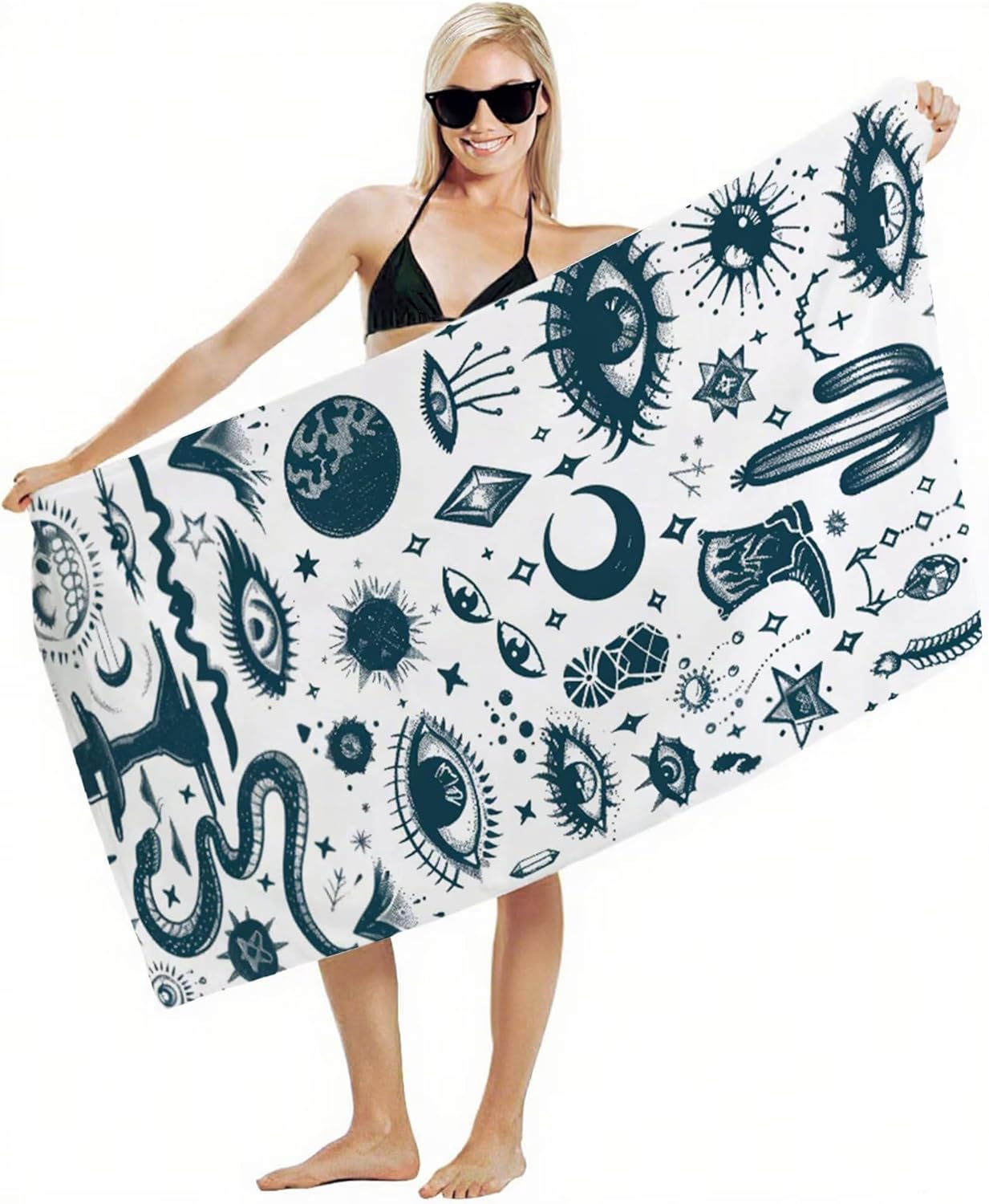 Beach Towel 90x180cm Bath Towels, Quick Dry Microfiber Towel, Sand Free, Super Absorbent, Lightweight, Compact Design, Towels for Bathroom Travel, Pool, Gym, Camping, Beach Vacation Essentials A2-445