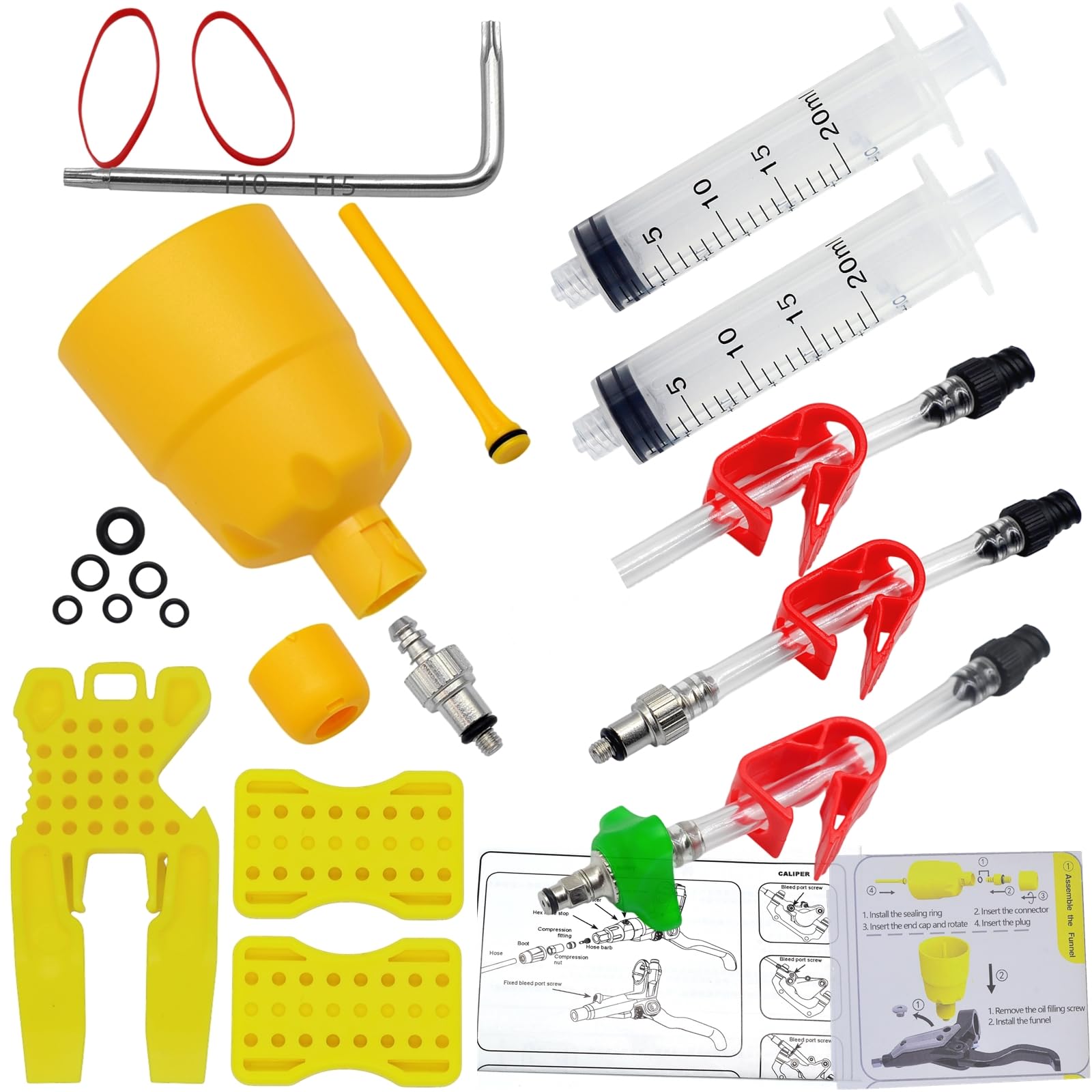 CYCOBYCO Kit di spurgo Freni per Olio Minerale Standard SRAM Maven DB8 | Kit Completo di spurgo con Tubi, cacciavite e Strumenti