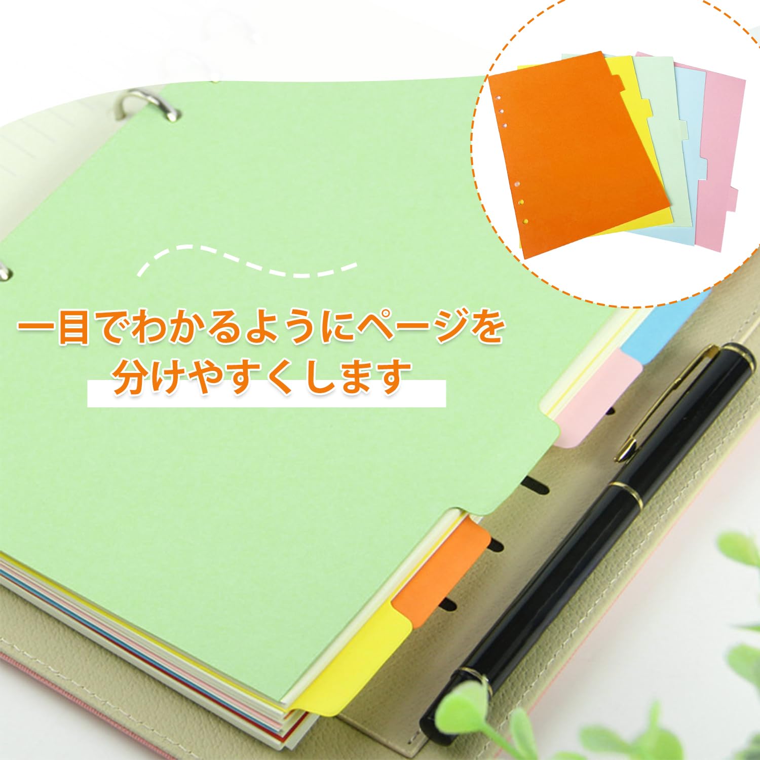 Amazon | A5バインダーディバイダー 【5枚】バインダー インデックス