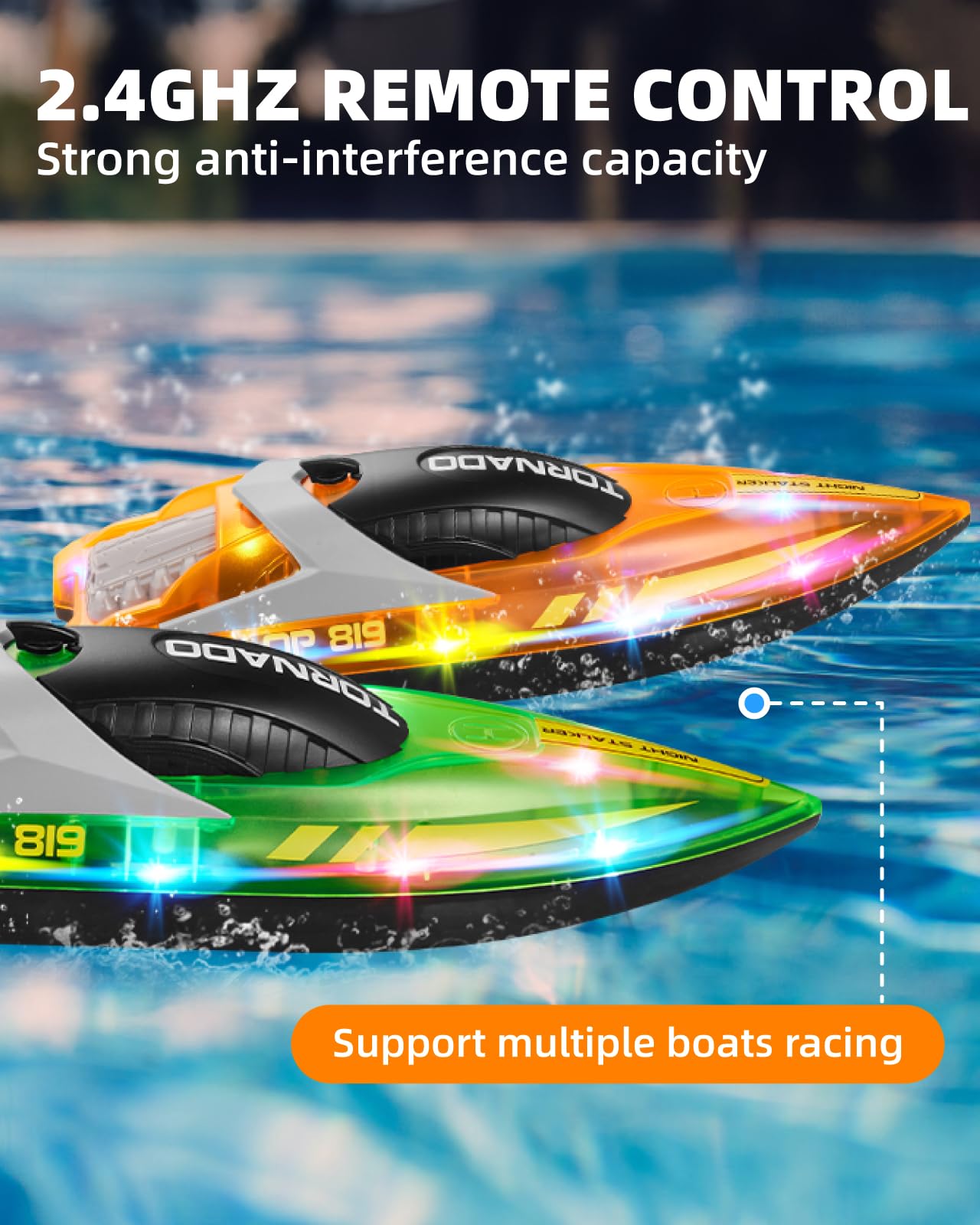 Kids Water Toys RC Boats For Kids 2-Pack With LED Lights - Remote ...
