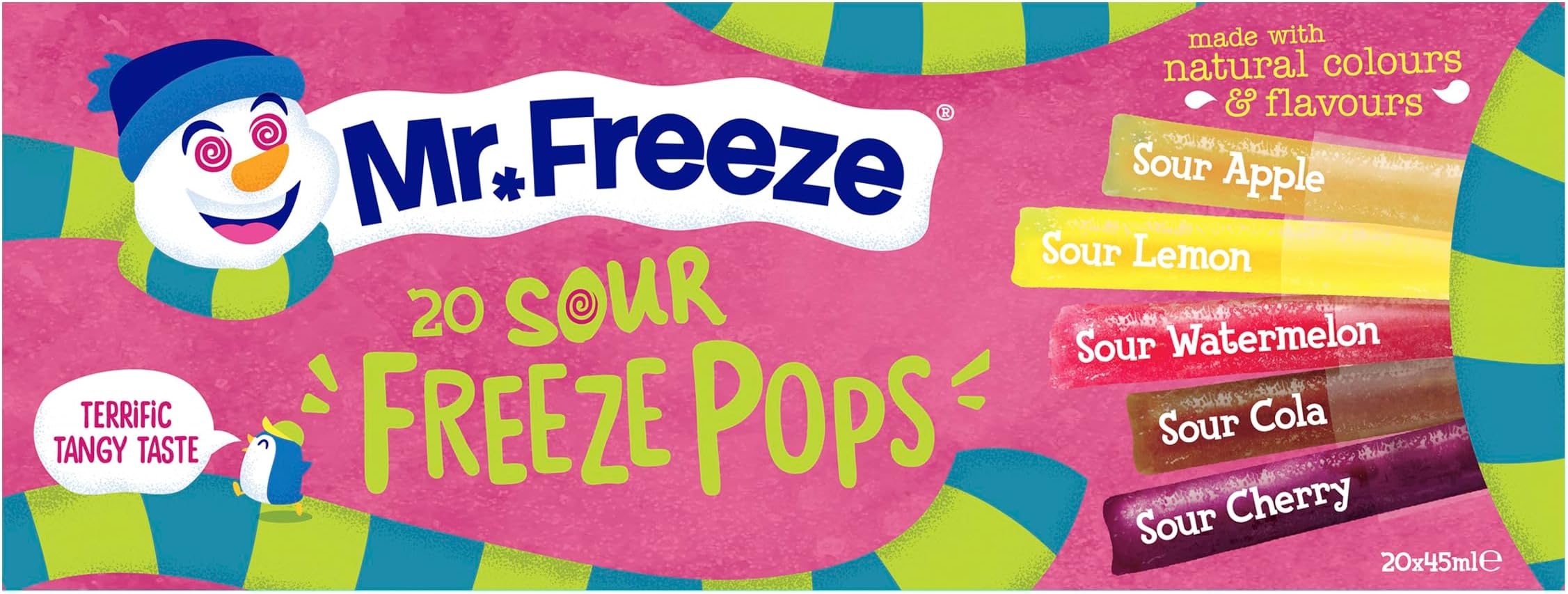 Mr Freeze Sour Freezepops 20 X 45ml