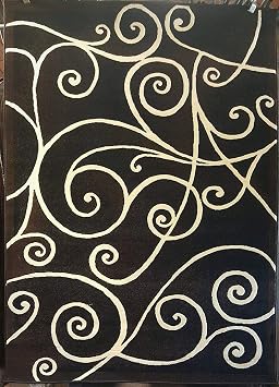Gallery Modern Abstract Door Mat Area Rug Black Brown & Cream Design GL23 2 Feet X 3 Feet 4 Inch