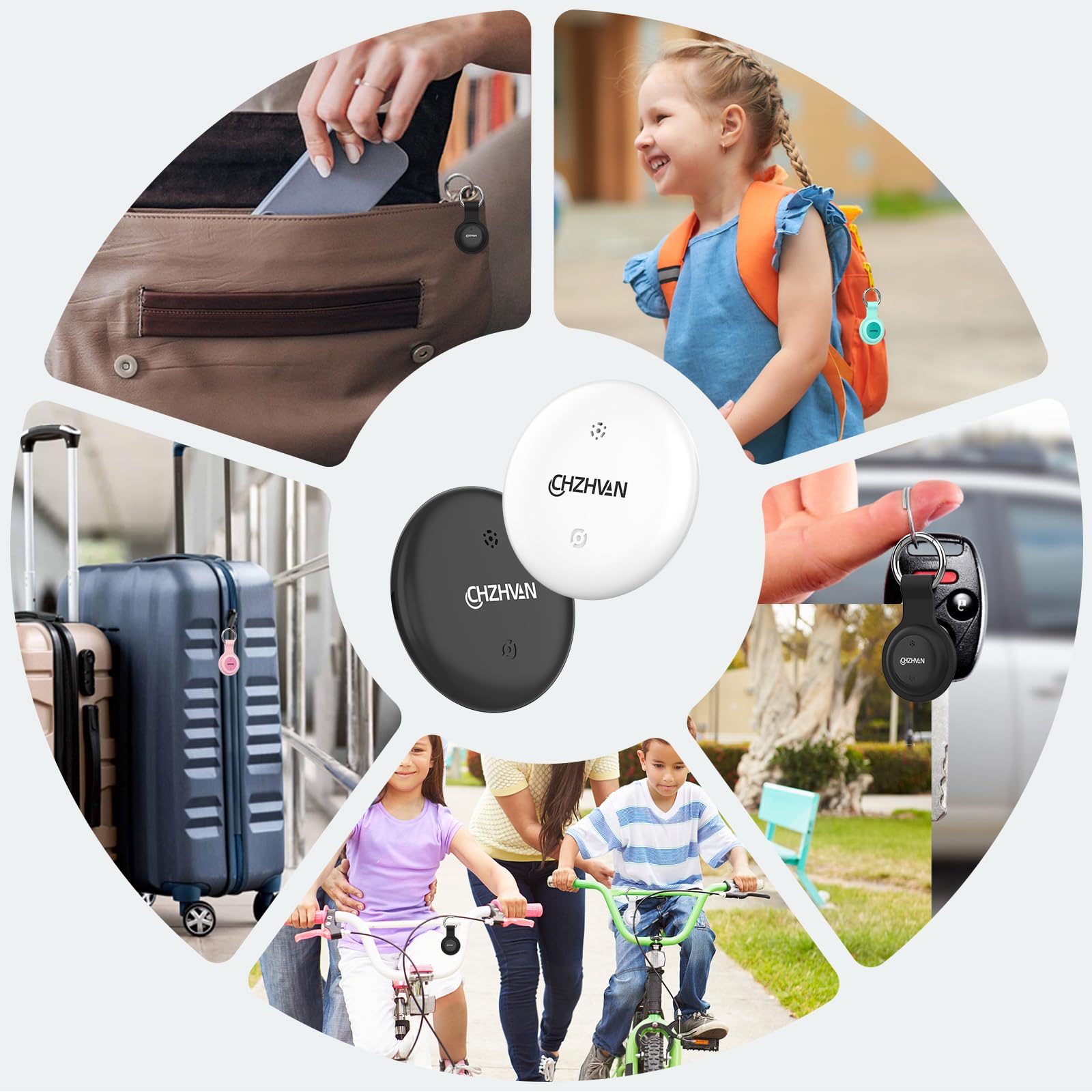 Android Smart Tracker Tag,Google Localizador Funciona con Find Hub App (SÓLO Android),Bluetooth Key Finder para Llaves,Bolsas,Equipaje,Mascotas y Mochila,Impermeable IP67，Batería Reemplazable,4 Negro — view 7