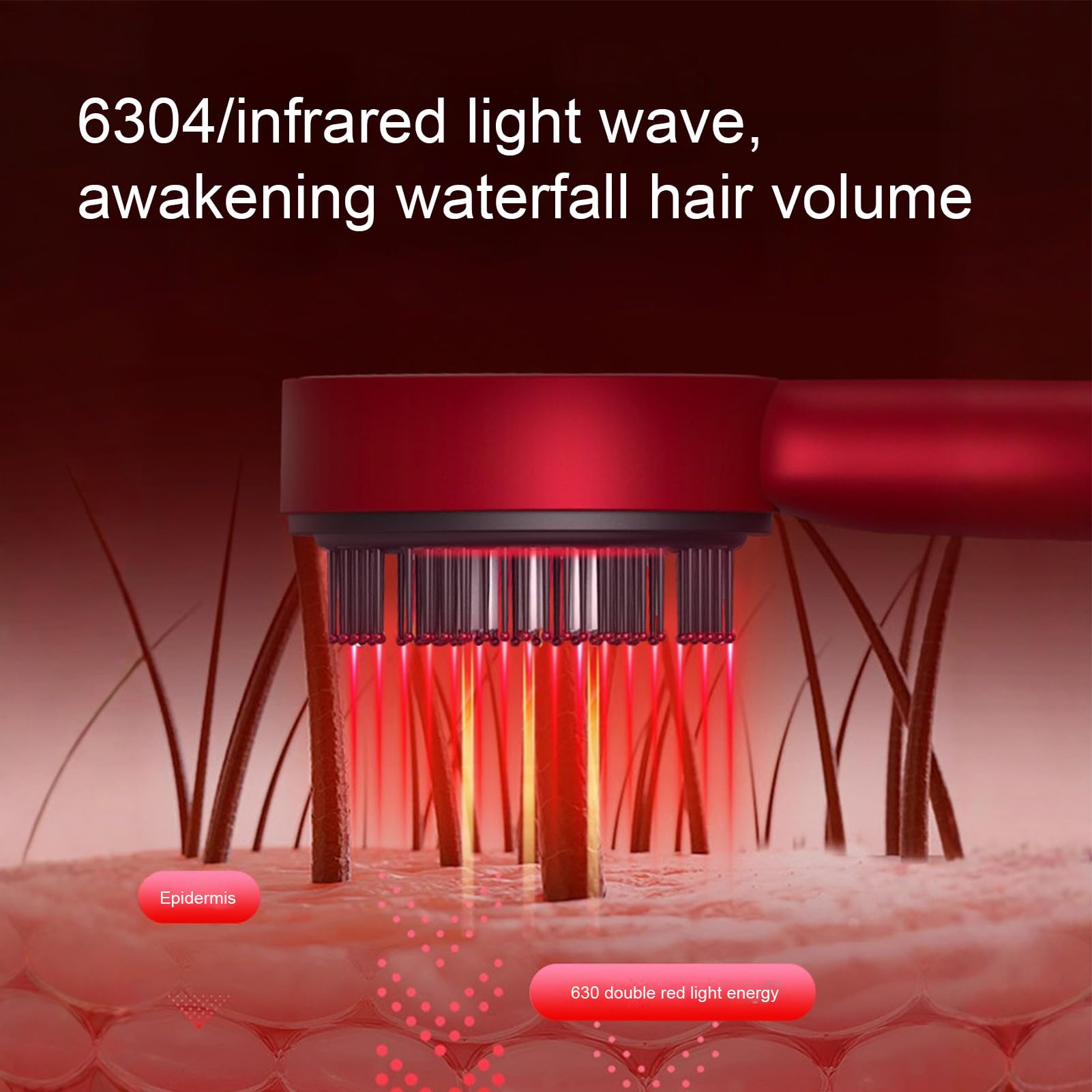 Massaggiatore per cuoio capelluto con luce rossa Pettine Massaggiante per