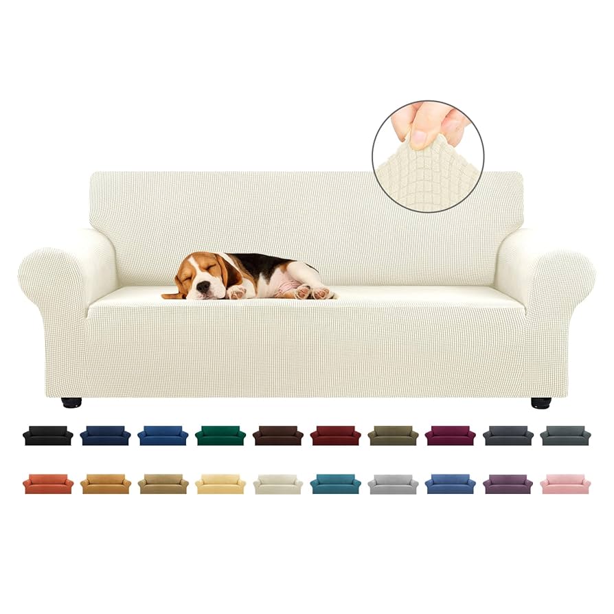 Best Choice Stretch Sofa Slipcover Elastic Couch Cover Washable Furniture Protector For 72-79 Inch Sofa, Carbon Grey