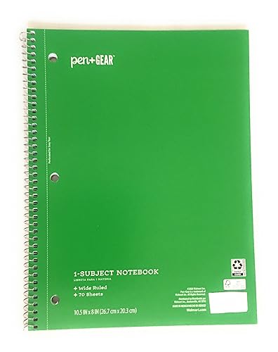 Miniatura 2 de Pen + Gear 1 Subject Notebook, Wide Ruled, 70 Sheets (Blue & Green)      Encuadernación desconocida