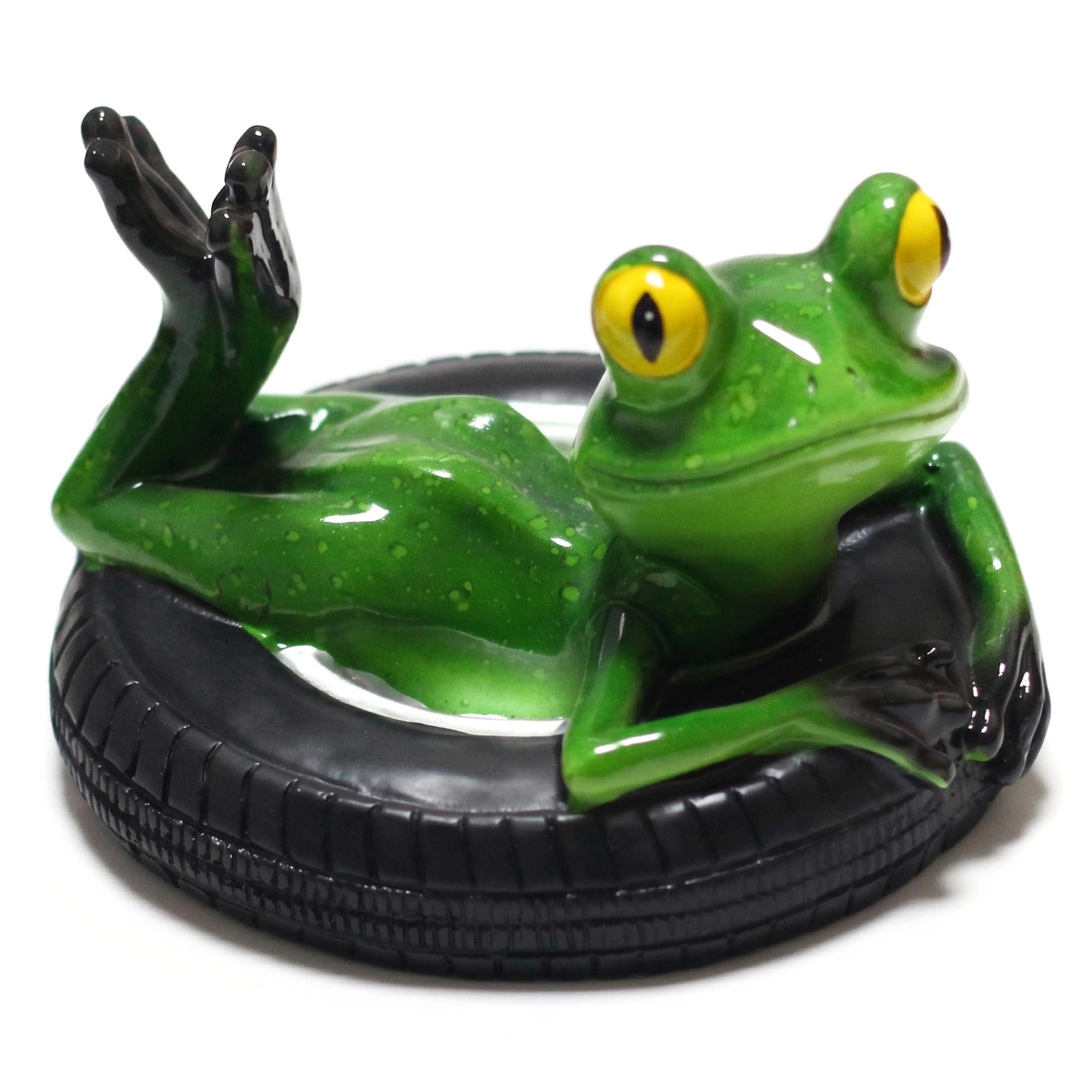Neptuiby Garden Statues Frog Pond Decor Resin Floating Pond Decor Frog Statue Outdoor Patio Yard Balcony Garden Decoration 5.51x5.12x3.74 Inch
