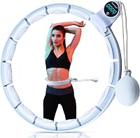 WELLRELAXX Okos Hula Hoop Számláló Funkcióval - Csendes Súlyozott Karika Fogyáshoz és Edzéshez - Állítható Méret 70-110 cm - Világoskék 8