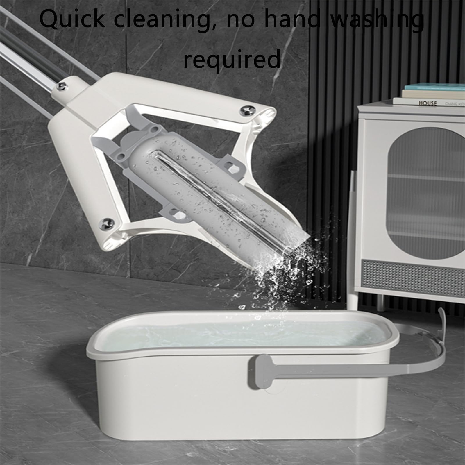 Mini fregona Collodion lavable a mano para encimera de cocina, portátil, con esponja autoexprimible (11 pulgadas)