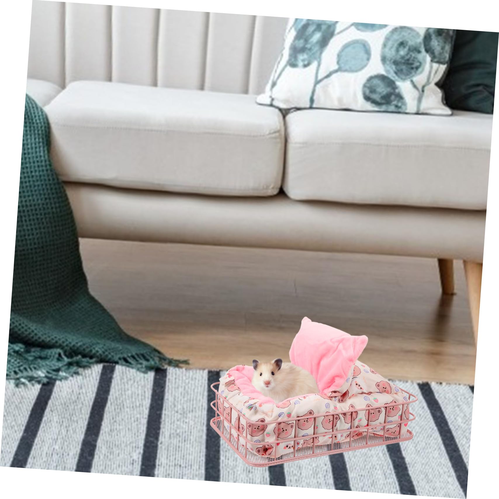 Hamsterbett Praktisches und Robustes Schlafnest aus Eisen Stylisches mit Baumwollwolle für Kleine Tiere und Chinchillas für Täglichen Gebrauch