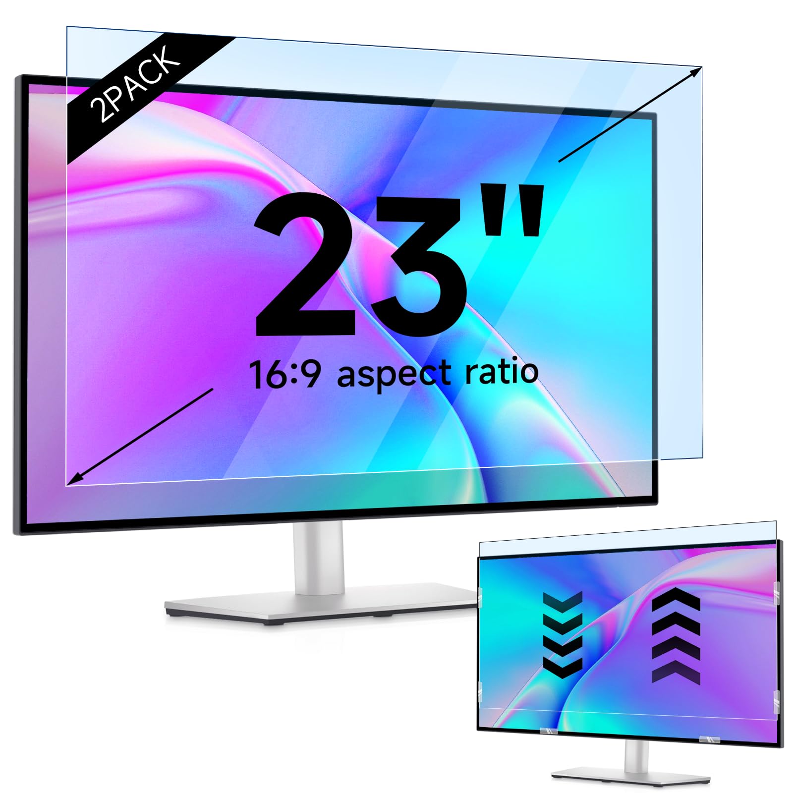 IPROKKO 2 Pack 23 Inch Blue Light Screen Protector for Computer Monitor