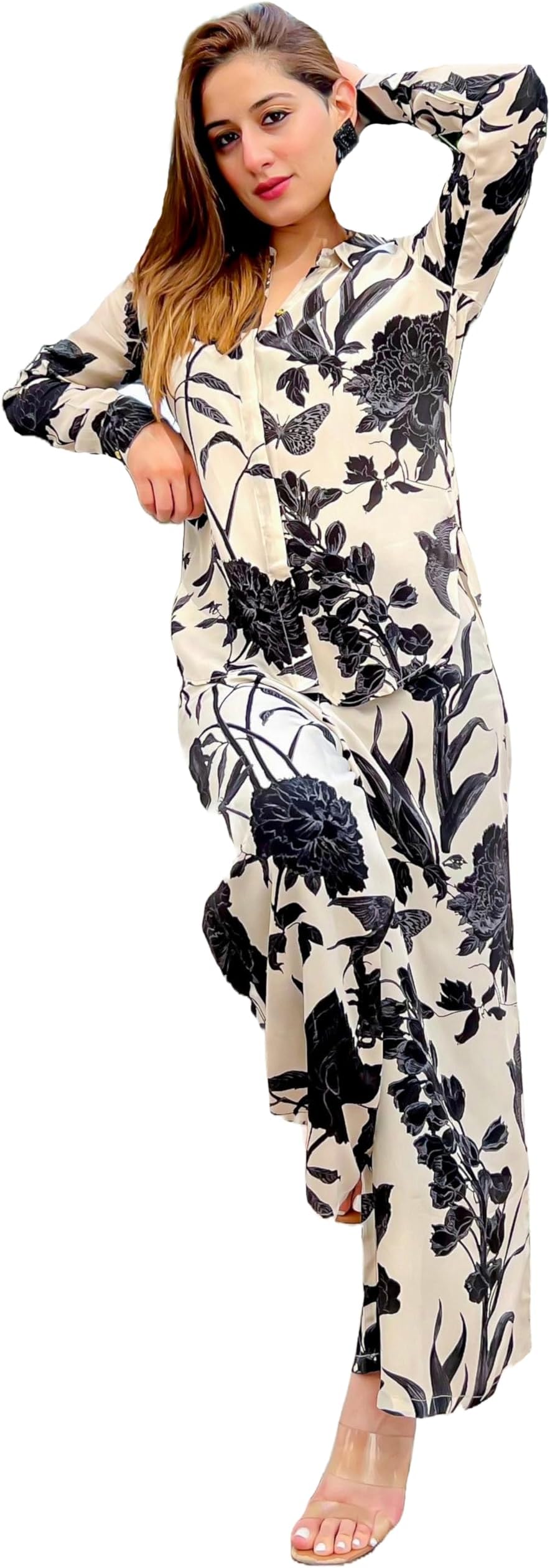 GoSriKi Women's Cotton Blend Printed Ethnic Co-ord Set