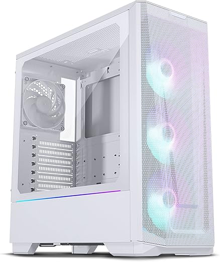 Phanteks Eclipse G360A Mid-Tower Computer Case/Gaming Cabinet – White | Support – E-ATX, ATX, Micro ATX, Mini ITX, | Pre-Installed 3 x 120 D-RGB…
