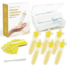 Nursi Luna Colostrum Collector, 5ml-6pcs Silicone Colostrum Collection Kit with Storage Case, Reusable Portable Breast Milk Collector, Newborn Hospital Bag Essentials, BPA Free