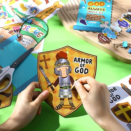 Miniatura 7 de Outus Juego de 72 manualidades religiosas de la escuela dominical de la Escuela Dominical, Kit de manualidades de bricolaje VBS para niños,