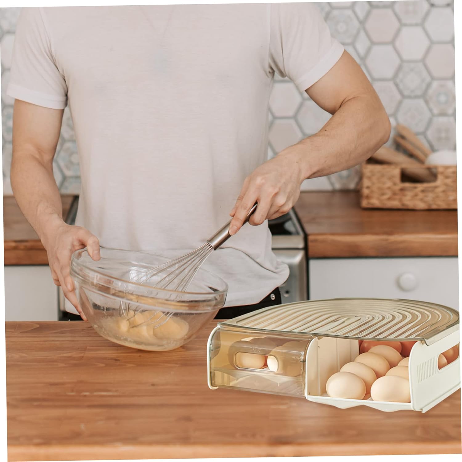 Gadpiparty Slope Design Household Egg Storage Box Transparent Single Egg Case for Refrigerator Convenient Egg Organizer with for Home Use and Kitchen