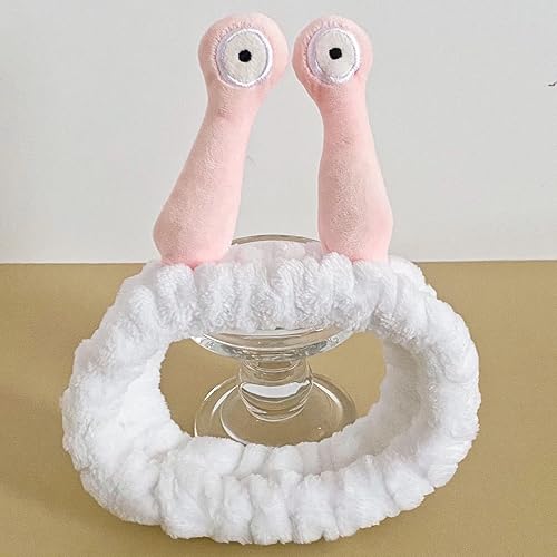 Jowmoy Bonita diadema de caracol blanco, diadema para lavar la cara para mujer, maquillaje, ducha, spa