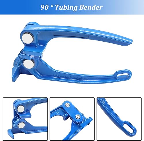 Miniatura 3 de Tnisesm Mini herramienta dobladora de tubos de 90 grados para tubos de 18 pulgadas (0.118 in), 316 pulgadas (0.157 in) y 14 pulgadas (0.236 in) de