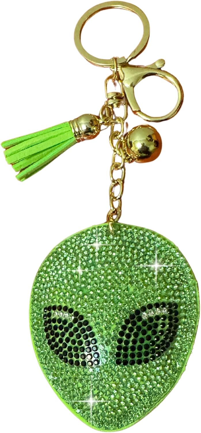 Popfizzy Double Sided Keychains for Women and Girls, Sparkly Bling Purse Charm, Rhinestone Bag Charm, Cool Gifts for Women