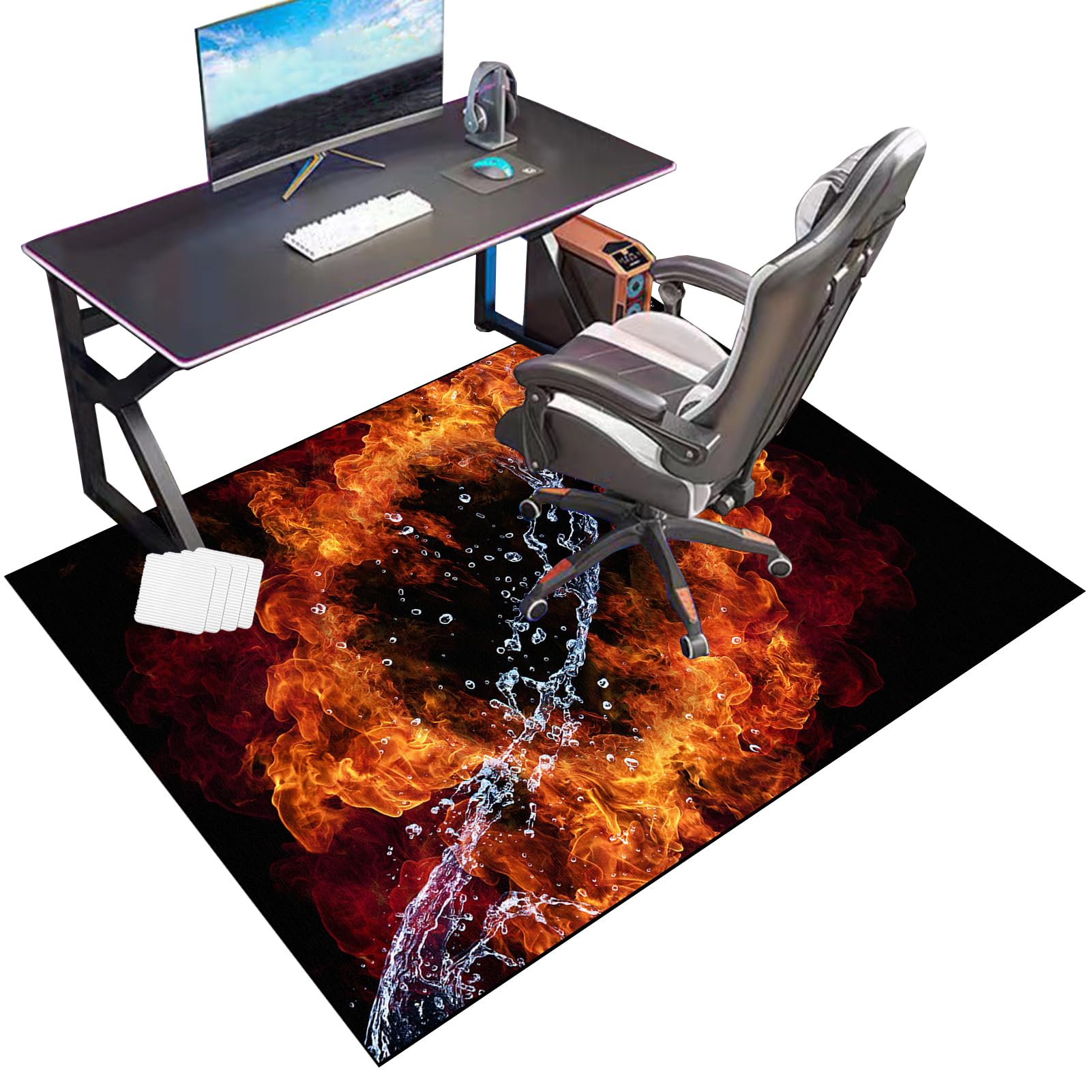 RxueSug Floor Protector Mat for Office Home Computer Gaming Chair Mat Carpet Protector Chair Mat Large Office Chair Mat for Hard Floor Non-slip Desk Chair Mat for Carpet Floors 80 x 100 cm