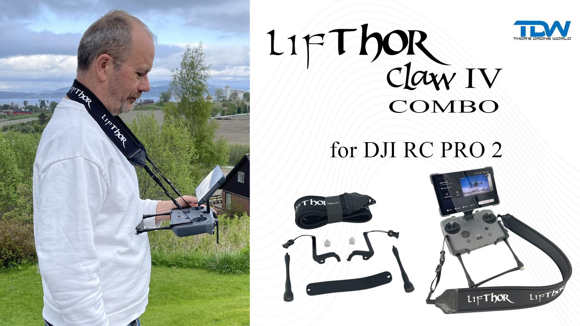 LifThor Claw IV Combo Mount for DJI RC PRO 2 – Pro Lanyard System