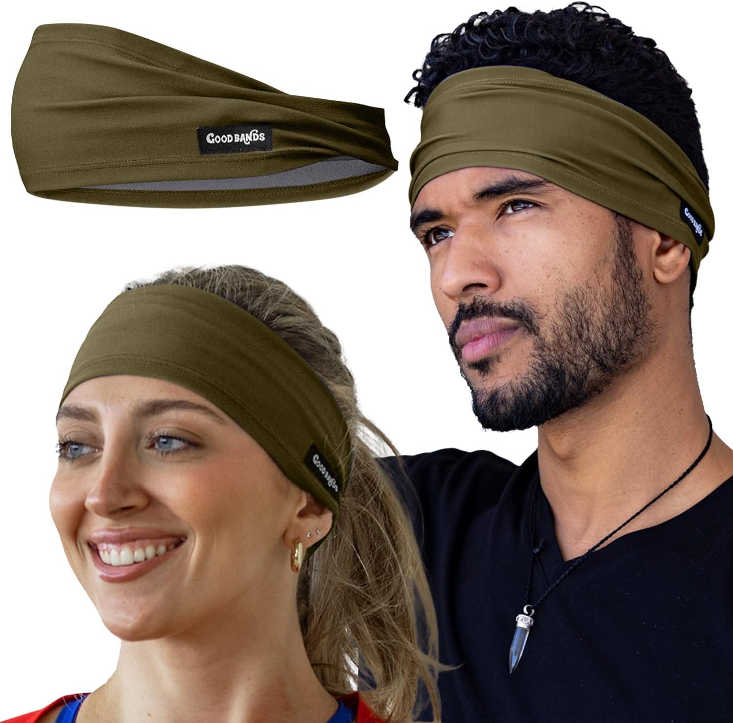 Good Bands Sweat Headbands for Men and Women, Non Slip Workout Sweatband