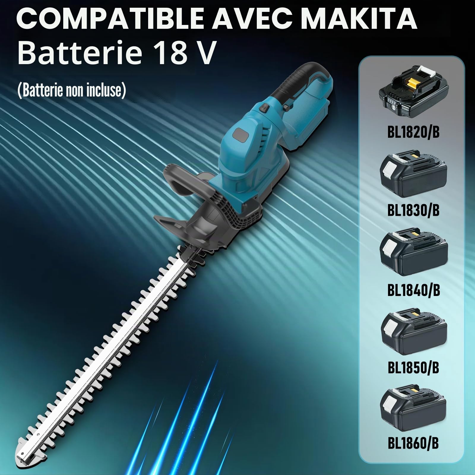 Makita Taille-haie électrique sans fil 52 cm 18 V sans balais tête rotative 180° sans batterie
