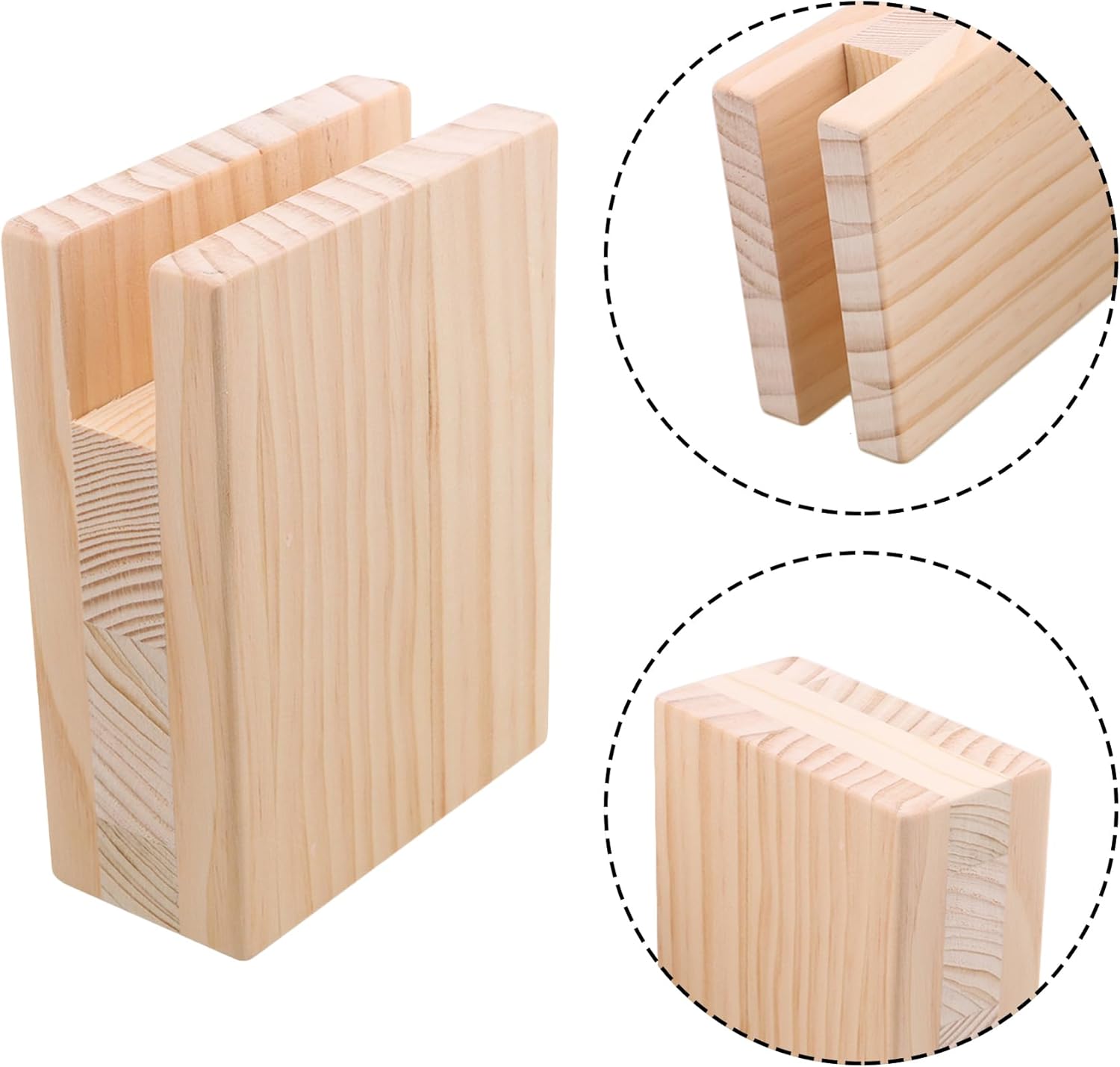 Etfbuy 4PCS Width Groove Wood Bed Desk Risers Lifter Table Cube Furniture Storage Groove Fit Sofa