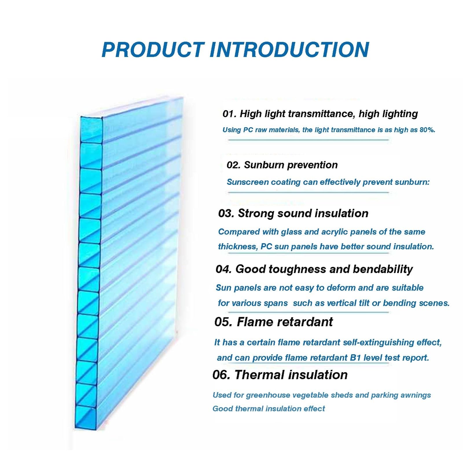 12 Stück doppelwandige Polycarbonatplatten, transparente Isolier- und Tageslichtplatten, isolierende, transparente Polycarbonat-Dachplatten für Dachbegrünung, Landwirtschaft, Gartenbau, Hof,