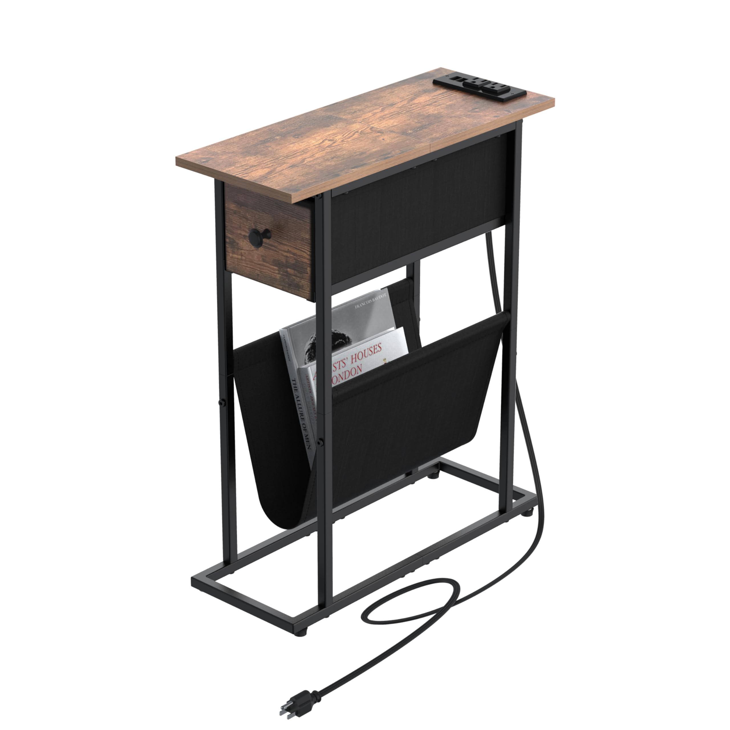 Photo 1 of EXOTICA Small Narrow End Table with Charging Station and USB Ports