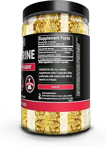 Miniatura 3 de Pure Original Ingredients Berberina (730 cápsulas) sin magnesio o rellenos de arroz, siempre puro, verificado por laboratorio