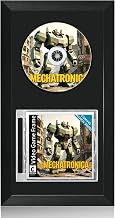 Video Game Display Frame Compatible with PS1, Jewel Case and Disc, Wood Box | Black Flocked EVA, Plexiglass Front, Wall Mount or Tabletop, 13.4 x 7.9 in