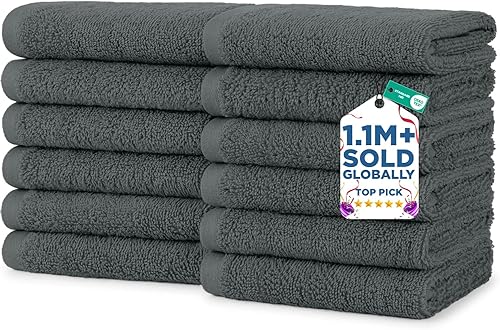 Vista 132 de DAN RIVER Juego de 4 toallas de baño, 27 x 54 pulgadas, 100% algodón, más grandes y ligeras, de secado rápido, súper suaves y absorbentes, toallas