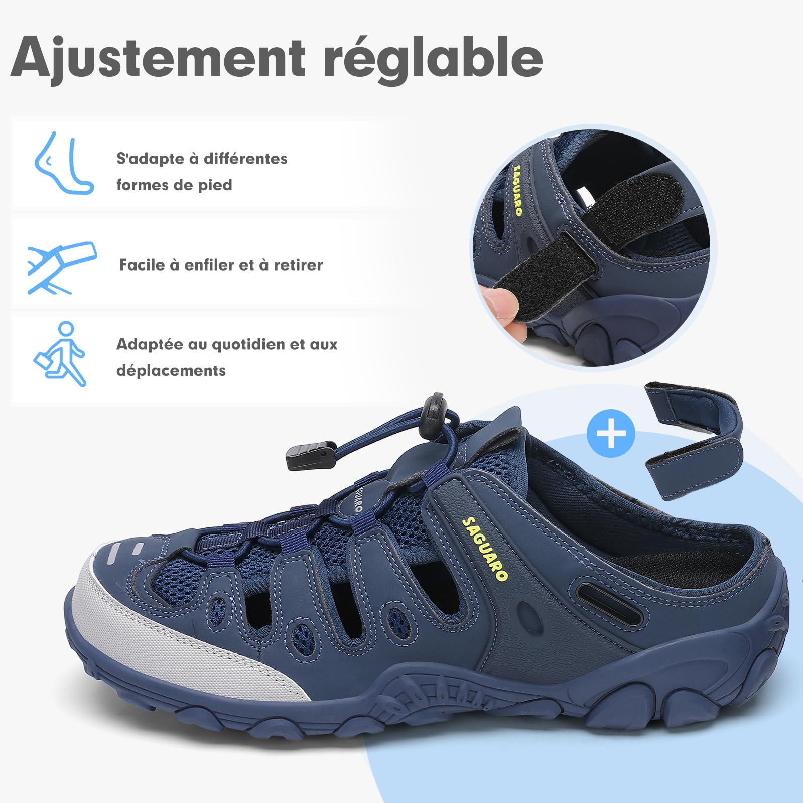 SAGUARO Homme Femme Sandales Respirantes Antidérapant Sport Outdoor Sandales de Trekking & Randonnée