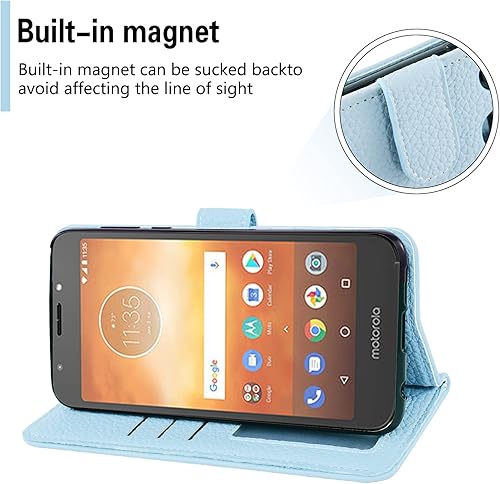 Miniatura 4 de Asuwish Funda de teléfono para Moto E5 Play E 5 Cruise 5E Go con protector de pantalla de vidrio templado y cubierta para cartera, soporte para