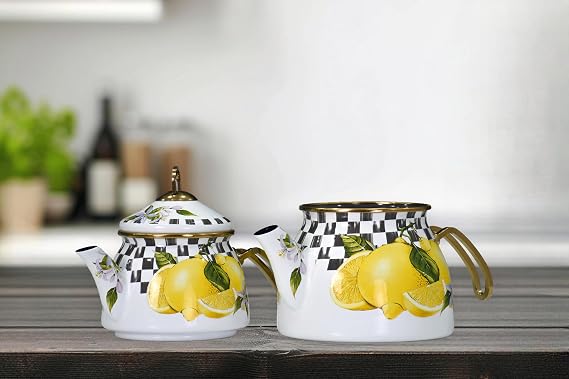 PR Home Lemon Gold Model Enamel Teapot