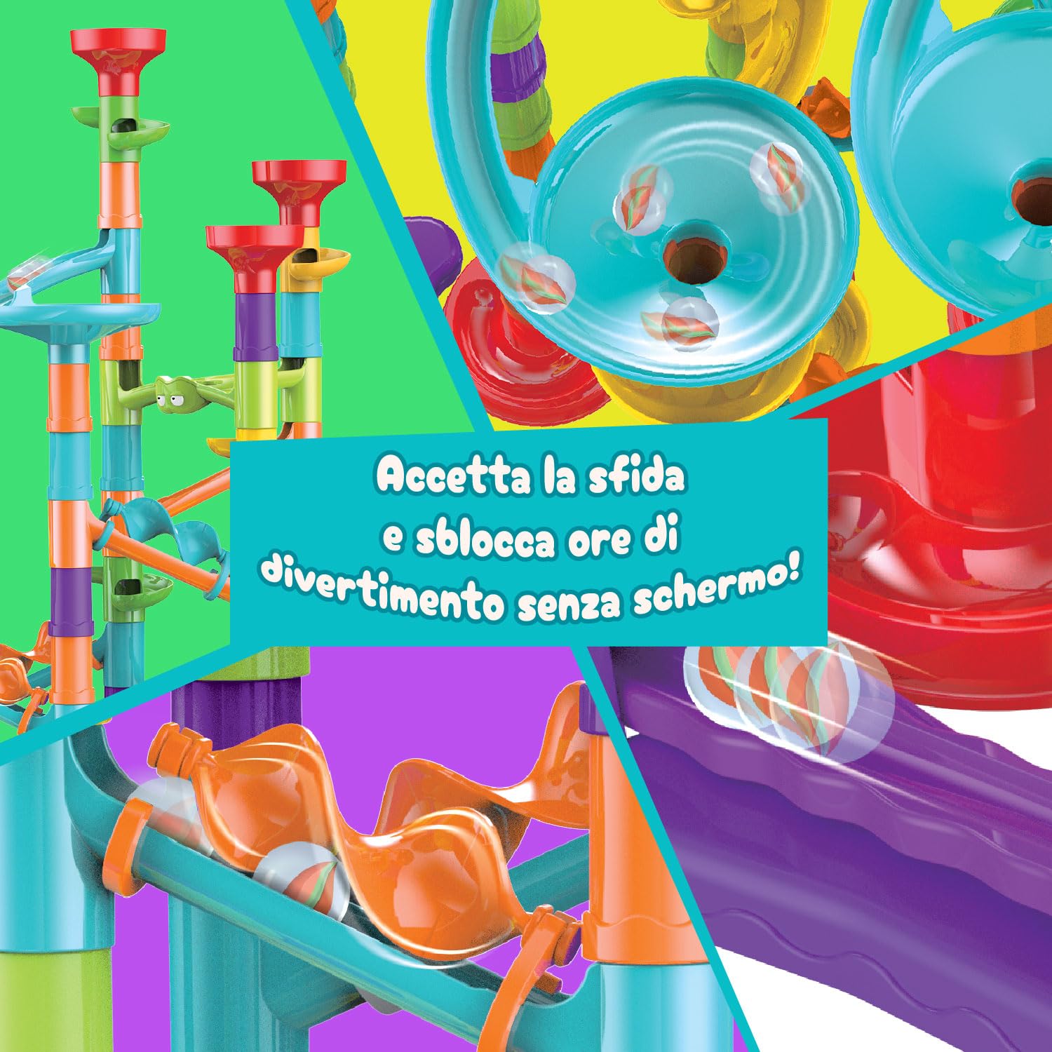Science4you Super Pista per Biglie per Bambini - Giochi con Biglie Incluse + 113 pezzi, Giochi Educativi e Giocattoli per Bambini STEM, Regalo per Bambino e Bambina 3+ anni
