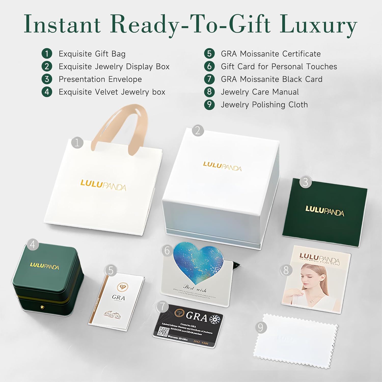 Heart Pendant Necklace for Women: Luxury Gift for Wife Girlfriend Mom/Her - 3ct D Color Moissanite - Gold Jewelry with Gift Box- Hypoallergenic & Adjustable Chain - Daily & Special Occasion Wear - Image 7