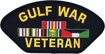 Gulf WAR Veteran with Service Ribbons Patch - Great Color - Veteran Owned Business