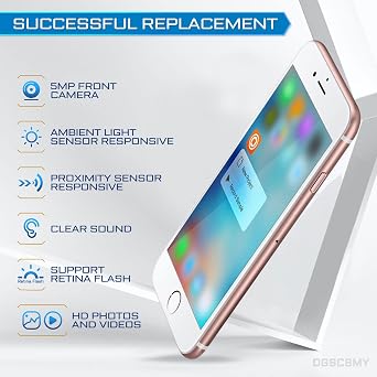 for iPhone 6s Front Camera Replacement 5MP 4.7 Repair Kit, OEM Earpiece Ear Speaker Replacement Module Part with Ambient Light Sensor Proximity Sensor Connector Fix Tools A1633 A1688 A1700