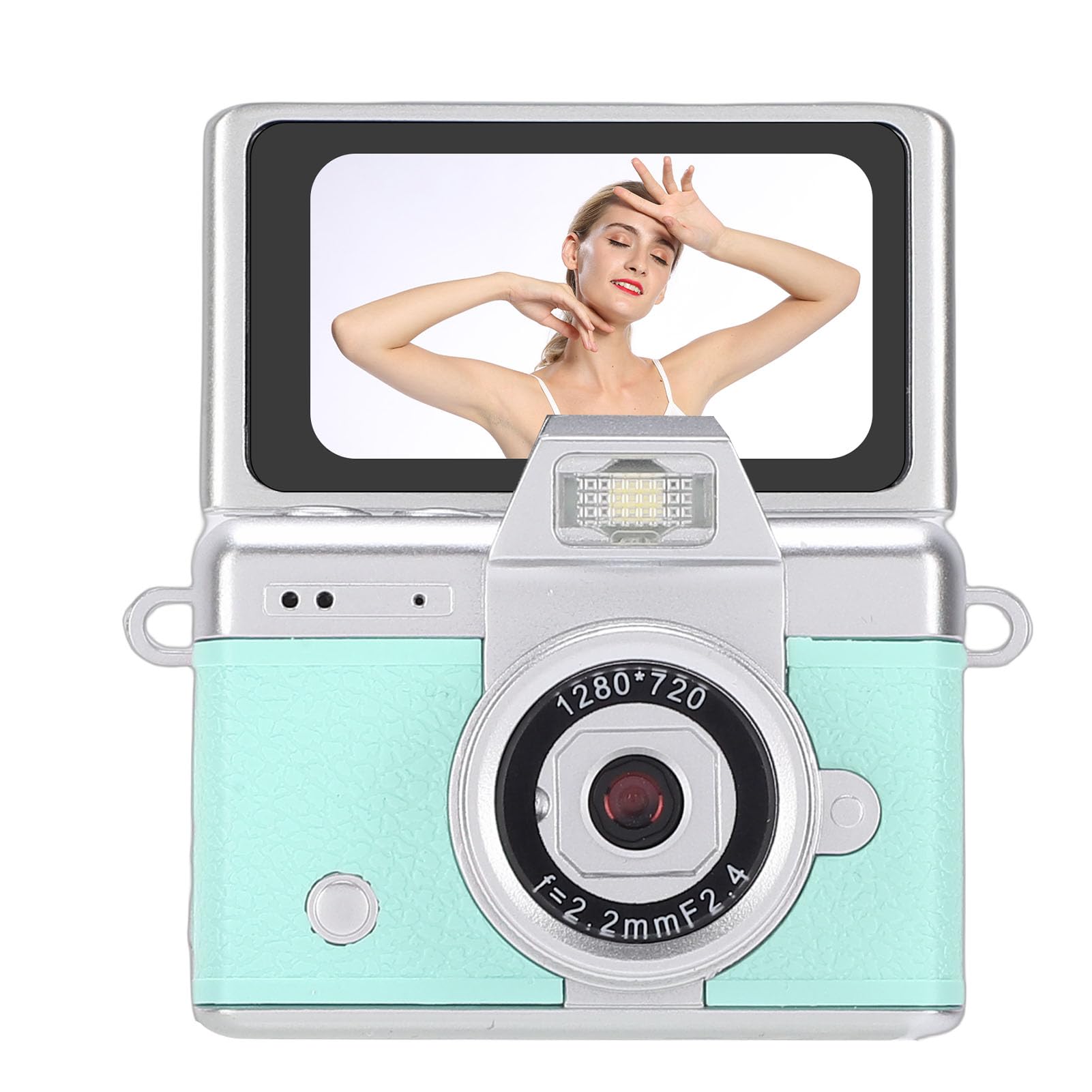 Denash Palm Size Camera with Wide Angle Lens,Digital Camera with 1.47 Inch 180 Flip Screen,1080P Retro for Campus Cycling Pets (Green)-image-41