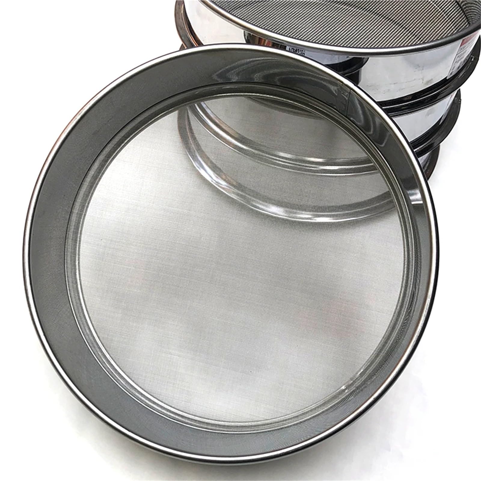 Tamiz de harina de acero inoxidable, 1 tamiz de malla 2-500, 12 mallas (1,6 mm) y colador de 15 cm para cocina, agitador de filtro