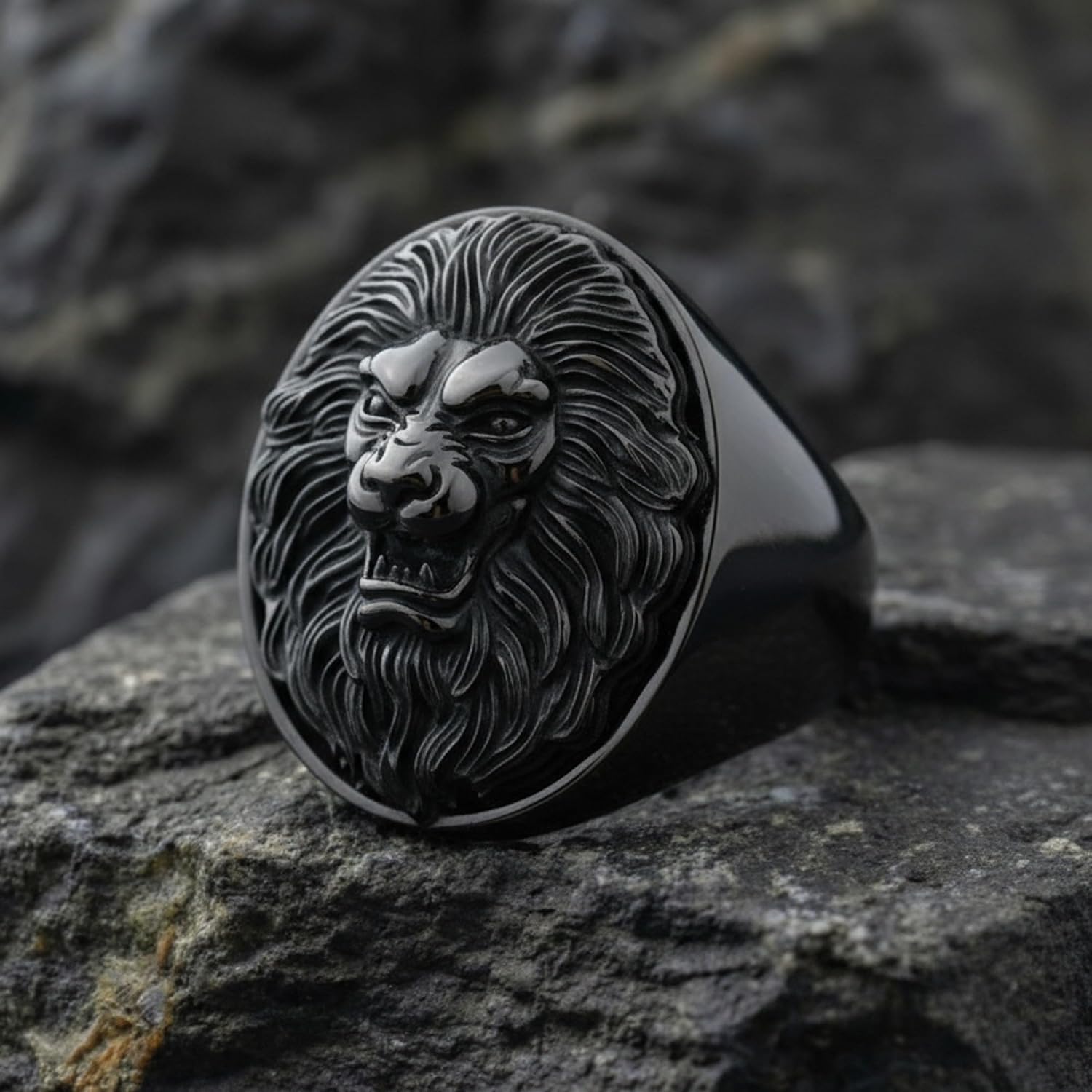 Roaring Lion Ring 14K Gold Vermeil 925 Sterling Silver Signet for Men | Handcrafted to order in 60+ sizes, solid 925 sterling silver with 14K gold vermeil, bold standout piece for collectors