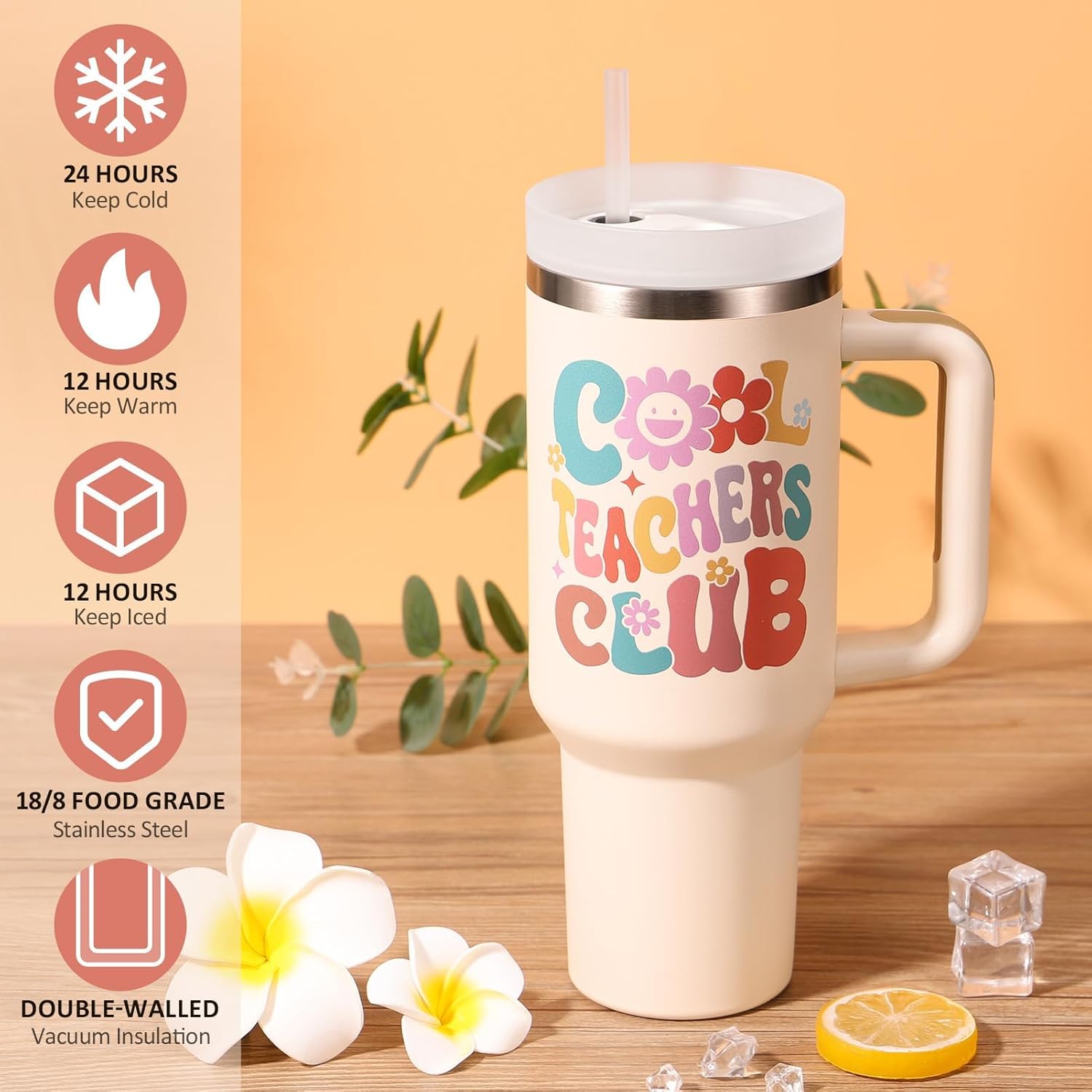 Teacher Gifts for Women, Teacher Birthday Christmas Gifts from Students Thank You Gift for Teachers Appreciation Graduation Retirement Cool Care Package for Teachers with 40 OZ Tumbler Canvas Tote Bag - Image 4