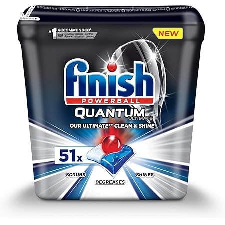 Finish Powerball Quantum Ultimate Dishwasher Tablets 51 Regular Tabs Amazon De Drogerie Korperpflege