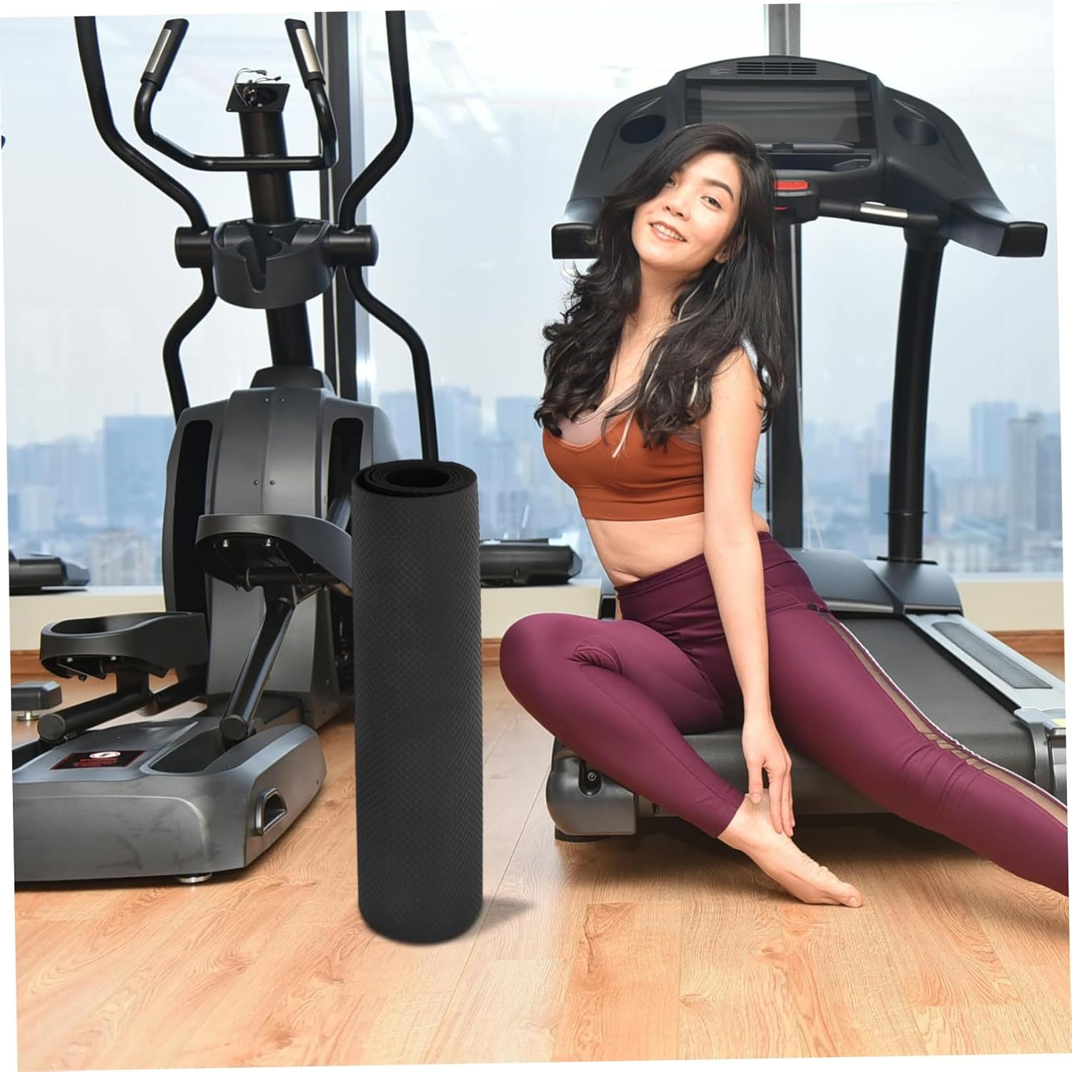 POPETPOP Treadmill Floor Mat Workout Mats for Floor Under Treadmill Sound Absorbing Exercise Pad