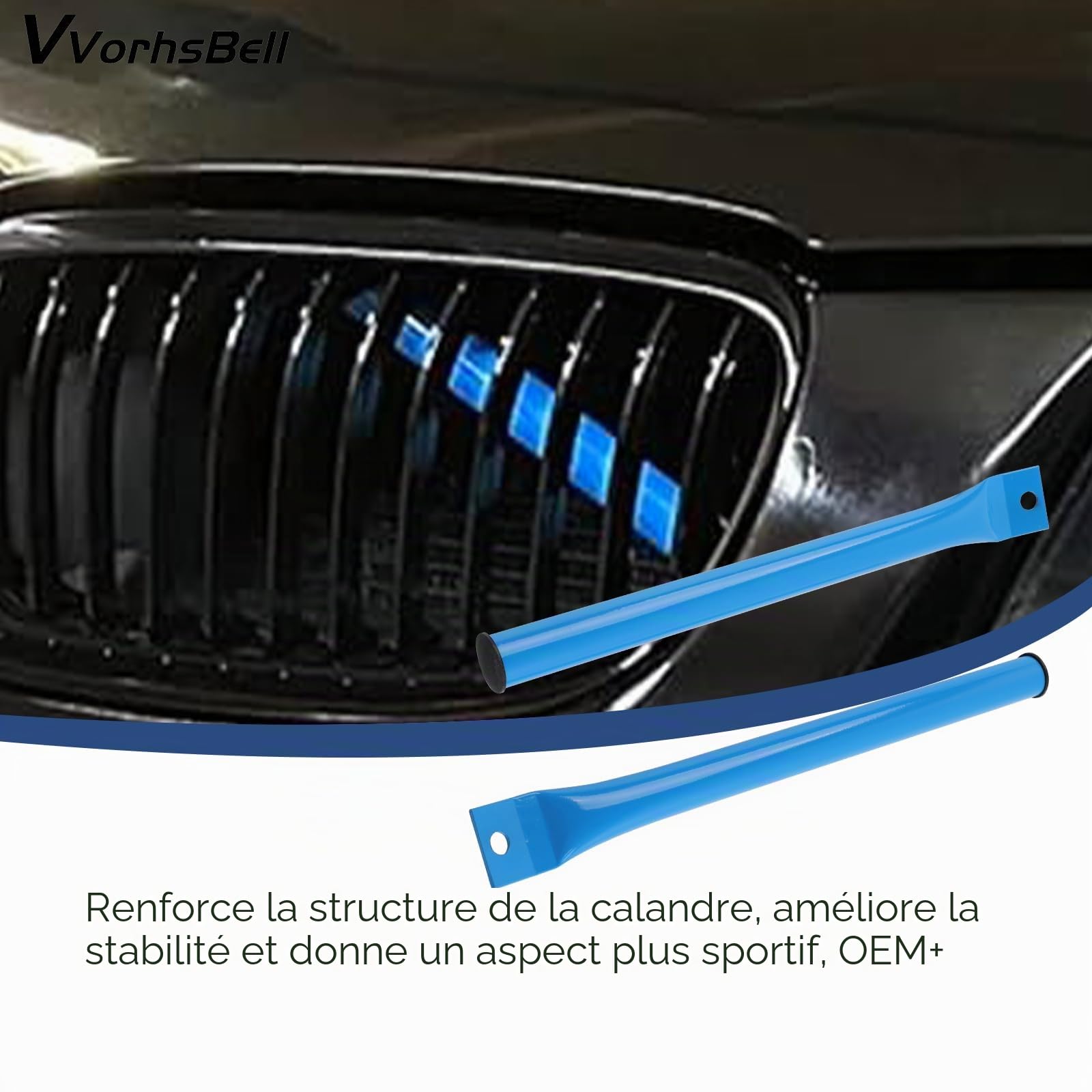 Barres de renfort en V compatibles avec les modèles 2006-2013 BMW E90 E91 E92 E93 Série 3 335i, 335is et 335xi avec revêtement en poudre